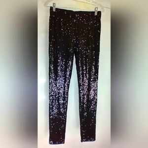 BLACK SEQUINED LEGGINGS